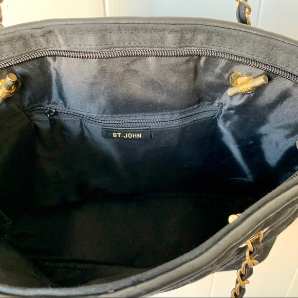 St. John Black Quilted Shoulder Bag - Picture 5 of 5